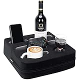 Zettfuly Couch-Getränkehalter, Kissen – Sofa-Becherhalter, Couch-Caddy, Getränke-Fernbedienungshalter für Tassen, Kopfhörer, Snacks und Handys, verwenden Sie es im Auto, Rucksack, Strand (Schwarz)