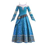 Lito Angels Prinzessin Merida Kleid Kostüm Verkleidung für Kinder Mädchen Größe 11-12 Jahre 152, Blau (Tag-Nummer 150)
