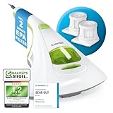 CLEANmaxx Milben Hand-Staubsauger vernichtet bis zu 99 Prozent Aller Milben | Effektive, chemiefreie Reinigung mit UV-C-Licht | Perfekt auch für Allergiker zum Absaugen & Desinfizieren von Matratzen