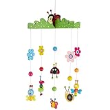 Bieco 3D Baby Mobile Ø ca. 26 cm | Edition Käferchen aus Holz | Mobile Baby Mädchen/Mobile Baby Junge