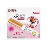 KISS Lash Glue Clear, Transparent, 5 g Wimpernkleber mit Aloe, wasserfest, formaldehyd- und latexfrei, geruchsfrei, tierversuchsfrei, superstarker Wimpernkleber mit Pinselapplikator