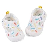LACOFIA Baby Lauflernschuhe Unisex Erste Babyschuhe Kleinkind Mesh Sneaker rutschfeste Atmungsaktive Turnschuhe Weiß 19(Etikett 17)