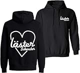 Couples Shop Best Friends Damen Hoodie Sister Pullover für Zwei Mädchen BFF Lästerschwester (Schwarz, M)