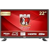 RCA E22 TV 22 Zoll 1080p LED Mini Fernseher 56cm Full HD Dolby Audio Triple Tuner (DVB-C/-S2/-T2) VGA/HDMI/USB Hotelmodus [2025] [Energieklasse E]