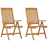 vidaXL 2X Gartenstuhl Gartenstühle Terrassenstuhl Balkonstuhl Garten Essstuhl Klappstuhl Stuhl Stühle Klappbar Massivholz Eukalyptus