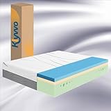 Klyvvo Matratze 140x200, Höhe 20 cm 7-Zonen Gel Memory Schaum Kaltschaummatratze mit 100-Nächte Testschlaf für alle Schlafpositionen, H3/H4 Doppelseitige Härte, atmend Matratze mit Bezug abnehmbar
