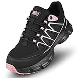 Micanlo Sicherheitsschuhe Damen S3 Europäischen Standard Stahlkappe, Anti-Smash Puncture-Proof Anti-Rutsch, leicht bequem