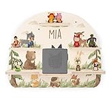 Kidsmood - Tonie Regal für Kinderzimmer, personalisiert mit deinem Namen - magnetisches Wandregal für Tonie Hör-Figuren & Tonie-Box - Waldtiere