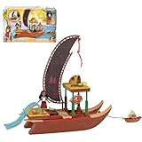 Mattel Disney Vaiana 2 Spielzeuge, Vaianas Abenteuerkanu-Spielset mit schwimmendem Kanu, kleiner Vaiana-Puppe, 1 Charakterfreund, 6 Spielbereichen und 10 Zubehörteilen, JBT78