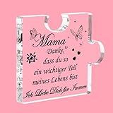 Geschenke für Mama, Muttertagsgeschenk Acryl Plakette Geschenke für Mutter von Tochter Sohn, Gravierte Puzzle Form Mama Weihnachten Geburtstagsgeschenk