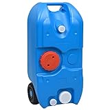 vidaXL Camping Wassertank mit Rollen Wohnwagen Wohnmobil Roll Tank Abwasser Behälter Frischwasser Wassertaxi Abwassertank 40L Blau
