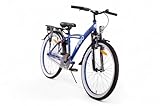 AMIGO Roady Fahrrad 24 Zoll - Kinderfahrrad für Jungen - 3 Gänge - Rücktrittbremse und V-Brake - Blau