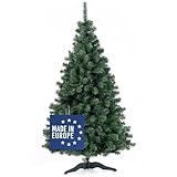 DecoKing Künstlicher Weihnachtsbaum 180 cm TESTSIEGER - Naturgetreu, dichte Zweige Ø 105 cm | 10 Jahre Garantie | Einfach aufzubauender Christbaum | Tannenbaum künstlich Premium | Made in EU | Lena