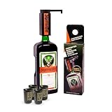 Jägermeister Geschenkset mit Partypumpe – 1,75, Premium Kräuterlikör 35 prozent Vol. inklusive 4 Shotgläser 2 cl – Manuelle Pumpe für perfekte Shots – Party-Set