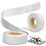 Medas Professional PVC Sichtschutzstreifen Zaunsichtschutz 35 m x 4,75 cm Grau + 20 Befestigungsclips GRATIS | Doppelstabmattenzaun Zaunfolie Blickdicht Windschutz Zaun Sichtschutz Rolle Gartenzaun