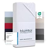 Blumtal® Basics Spannbettlaken Topper 180x200cmJersey - Bettlaken 180x200cm aus 100% Baumwolle - Oeko-TEX zertifiziertes Spannbetttuch 180x200 - Topper Spannleintuch 180x200 - Betttuch - Weiß