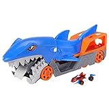 Hot Wheels GVG36 - Hungriger Hai-Transporter-Spielset mit 1 Fahrzeug im Maßstab 1:64, Spielzeug Autorennbahn für Kinder von 4 bis 8 Jahren
