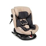 MoMi Autositz für Kinder EMI 0-12 Jahre (Gruppe 0+, 1, 2, 3, 3, Kinder bis 36 kg, 40 bis 150 cm), 360° drehbar, Einbau rückwärts: bis 18 kg, vorwärts: ab 18 kg, Befestigung mit ISOFIX und Top-Tether