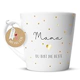 Amari ® Mama Tasse (Herz) - Geburtstagsgeschenk für Mama - Muttertagsgeschenk Tasse - Beste Mama Geschenk - Tasse Mama - Mutter Tasse Geschenk - Teetasse Mama