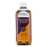AlmaWin Orangenöl-Reiniger extra stark 500 ml I Umweltfreundlicher Allzweckreiniger mit Orangenschalen-Terpenen I Frei von synthetischen Duft- & Farbstoffen I Vegan