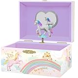 Giggle & Honey® Schmuckkästchen Mädchen Musik Box & Einhorn – Einhorn Geschenke für Mädchen – Geschenk Mädchen 4 5 6 7 8 9 Jahre –