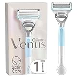 Gillette Venus Satin Care Rasierer Damen für den Intimbereich, Damenrasierer + 1 Rasierklinge, Intimrasierer für Frauen hilft, die Haut vor Irritationen zu schützen