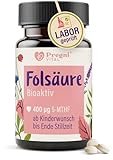 Folsäure 400µg - L-5-MTHF Folsäure Kinderwunsch und Schwangerschaft* - hochdosiert, optimal bioverfügbar - 120 Tabletten - von PregniVITAL®