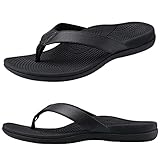 Everhealth Damen Zehentrenner Walking Flip Flops Orthopädische Sandalen mit Bogenunterstützung für Plantarfasziitis Plattfüßen Linderung von Fersenschmerzen, Stützende Strand Hausschuhe Sandale