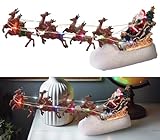infactory Weihnachtsdekoration: LED-Weihnachtsmann im Schlitten, mit Rentieren und 13 bunten LEDs (Weihnachtsmannfiguren, Dekos Weihnachtsmann Figuren, Weihnachtsbaumbeleuchtung kabellos)
