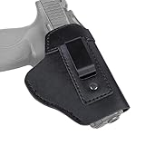Gun Holster, Versteckter Pistolenholster Leder Verdicktes Ledermaterial Kompakt Und Leicht Breite Anwendbarkeit Gun Holster Concealed Carry Für Glock Walther P99 PPQ SFP9 PK380 (Schwarz, Rechts)