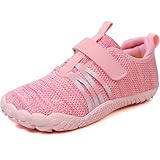 MIFAWA Kinder Barfußschuhe Minimalistisches Sneaker für Jungen Mädchen mit breiter Zehenbox und Zero-Drop-Design Aquaschuhe Schwimmschuhe ideal als Bade Strand oder Schwimmaccessoire (Rosa,EU32)