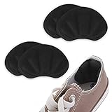 Sibba 2 Paar Fersenpolster für Schuhe zu groß selbstklebende Fußkissen Pads für Damen und Herren dicke Schuheinlagen Rückeneinlagen Anti-Blister-Schuheinlagen Fersenschutz (schwarz)