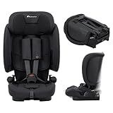 Bebeconfort Ever & Go i-Safe, Mitwachsender Kindersitz 9-36kg, 15 Mon. bis 12 J., 76–150 cm, Klappbarer Kinderautositz, Kompakt und leicht (4.9 kg), 15 Kopfstützenpositionen, Full Black