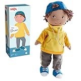 HABA Puppe Bruno – Coole 30cm Stoffpuppe für Kleinkinder – Kinderleicht an- und ausziehbar, pflegeleicht & waschbar – Ab 18 Monaten – 2011832001