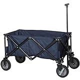 Campart HC-0910 klappbarer Strandwagen/ Bollerwagen - 70 Kilogramm Belastbarkeit - Blau mit Tasche