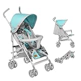 LIONELO Elia Buggy Klein Zusammenklappbar Kinderwagen Bis 15 Kg, Rücken Und Fußstützenverstellung Hinterradbremse, Moskitonetz, Einkaufskorb