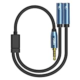 MillSO 3.5mm Kopfhörer Adapter Splitter - 4-polig 3,5mm Klinke Y Kabel (1 zu 2 Klinke) Audio Mic Splitter für Handy, Laptop, Xbox One, PS4, PC und MP3 Player