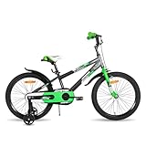 JOYSTAR Berry 20 Zoll Kinderfahrrad für 8-11 jährige Jungen & Mädchen, 20 Zoll Jungenfahrrad mit Stabilisatoren und Ständer, grün