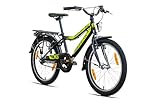 Rezzak 20 Zoll Fahrrad Kinderfahrrad Jungen Fahrrad 20 Zoll Rücktrittbremse RH 33 Schwarz Grün NEU-041