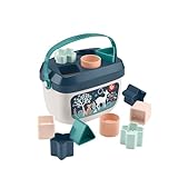 Fisher-Price - Babys erste Bausteine – Marineblaues Kitz, Set mit 10 Bausteinen zum Stapeln und Sortieren, Bauspielzeug, Babyspielzeug für Kleinkinder ab 6 Monaten, HJP20