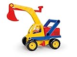 Lena 04151 Aktiv Bagger, ca. 35cm, mit beweglicher Spielfigur, Baustellen Spielfahrzeug für Kinder ab 2 Jahre, robuster Schaufelbagger mit funktionstüchtigen Baggeram und Haltegriff