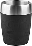 Emsa 514514 Isolier-Trinkbecher, Mobil genießen, 200 ml, Dreh- Trinkverschluss, Schwarz, Travel Cup, 1 Stück (1er Pack)