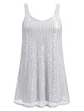 AGYMNX Damen Pailletten Glitzer Kleid Damen Frauen Sexy Halter V-Ausschnitt R�ckenfrei Gl�nzendes Kleid Glitter Tube Club Cocktail Party Kleider Silber XL