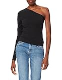 Urban Classics Damen Oberteil Ladies Asymmetric Longsleeve T-Shirt, Schwarz (Black 00007), Large (Herstellergröße: L)
