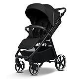 my junior® PLIA² | großer Komfortbuggy mit Luftkammerreifen, Einhand-Faltmechanismus, einstellbare Federung, XXL-Einkaufskorb & -Verdeck, Belüftung, inkl. Getränkehalter + Tragegurt (Ink Stone)