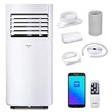 MEDION Smarte Mobile Klimaanlage mit Abluftschlauch P701 (7000 BTU, mobil, inkl. Fensterabdichtung, bis 25m², 3in1 Kühlen Entfeuchten Ventilieren, App- und Sprachsteuerung, Schlafmodus, MD 37672)