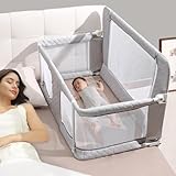 UBRAVOO Babybett, 3-in-1-Klappbett mit atmungsaktivem und sichtbarem Netzfenster, waschbarer Bezug aus elastischem Stoff, Co-Sleeping-Wiege, 3-Sekunden-Kompaktbett im Bett