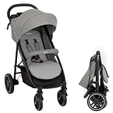 Graco Buggy EezeFold DLX | leichter Reisebuggy mit Einhand-Faltmechanismus, 4-Rad-Federung, flacher Liegeposition & großem Korb - Lunar Grau