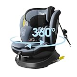 Reecle 360 Drehbar i-Size Kindersitz mit ISOFIX 40-150 cm (0-36 kg) Reboarder, ab Geburt -12 Jahre, ECE R129 (i-Size, Schwarz)