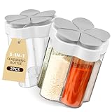 5 in 1 Gewürzstreuer Set 2 Stücke, Hochwertiger Kunststoff, Leicht und Robust für Camping, Reise, Barbecue, Zuhause - Praktische Gewürzbox mit Aufbewahrungsboxen für Haushaltsgewürze